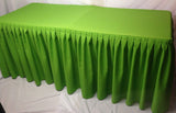 8' Fitted Polyester Double Pleated Table Skirting Cover W/top Topper Apple Green"