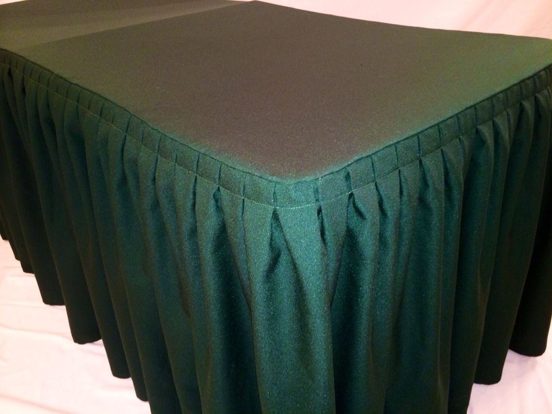 8' ft. Fitted Polyester Double Pleated Table Skirting Cover w/Top Topp –  TCMarket, image size:1136x852