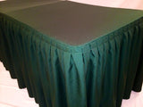 8' ft. Fitted Polyester Double Pleated Table Skirting Cover w/Top Topper Green"