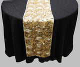 Rosette Satin Table Runner Ribbon 3D Rose Spiral Wedding Party Table decoration"