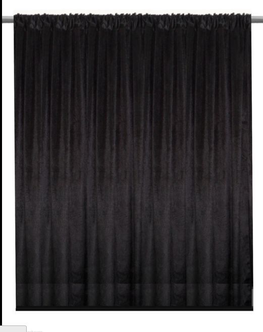 Velvet Curtain Panel Drape 8w X 8h Black Home Theater Energy Efficient Curtain