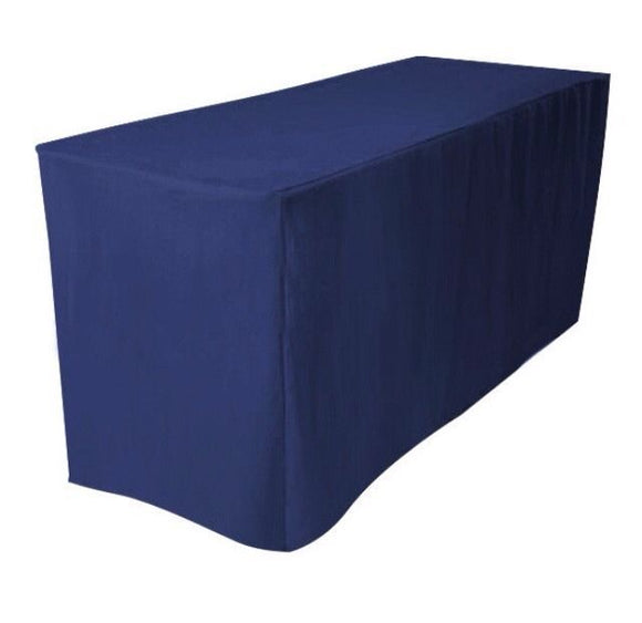 5' Ft. Fitted Polyester Table Cover Tablecloth Trade Show Booth Wedding Dj Navy