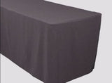 5' Ft. Fitted Polyester Table Cover Trade Show Banquet Tablecloth Charcoal Grey"