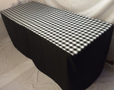 6' ft. Fitted Checkered Polyester Tablecloth Table Cover ANY COLOR COMBINATION"