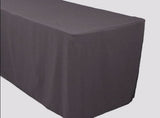 4' Ft. Fitted Polyester Table Cover Trade Show Banquet Tablecloth Charcoal Grey"
