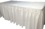 14' White Polyester Pleated Table Skirt Skirting  Wedding Trade Show Booth"