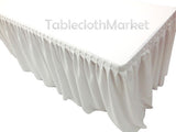 6' Ft. Fitted Table Skirt Cover W/ Top Topper Single Pleated Trade Show Dj White"