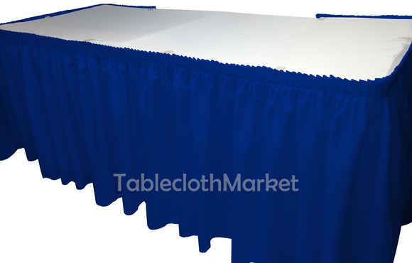 14' Ft Royal Blue Polyester Pleated Table Skirt Skirting  Show Catering Dj