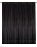 Velvet Curtain Panel Drape 8w X 8h Black Home Theater Energy Efficient Curtain"