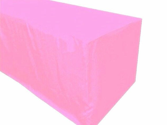 6' Ft. Fitted Polyester Tablecloth Trade Show Booth Banquet Table Cover Pink