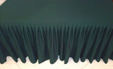 6' Ft. Fitted Polyester Double Pleated Table Skirting Cover W/top Topper Green"