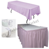 Polyester Pleated Table Set Skirt With Clips 17' Ft  + Clip + Topper Media Day"