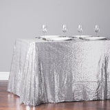 90 X 156" Rectangular Sequin Sparkly Tablecloth Table Cover 4 Colors Wedding"