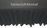 8' Ft. Fitted Table Skirting Cover W/ Top Topper Single Pleated Trade Show Black"
