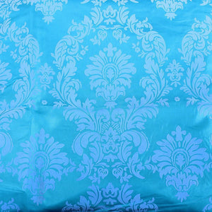 15 Yards Aqua Blue Grey Flocking Damask Taffeta Velvet  Fabric 58" Flocked Decor"