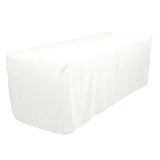 4' Ft. Fitted Polyester Tablecloth Trade Show Booth Wedding Table Cover White"