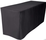 5' Ft. Fitted Polyester Table Cover Wedding Banquet Event Tablecloth Black"