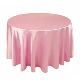 132" Inch Round Satin Tablecloth 21 Colors Table Cover Wedding Banquet Catering"