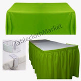 Polyester Pleated Table Set Skirt With Clips 14' Ft.  + Clip + Topper Media Day"