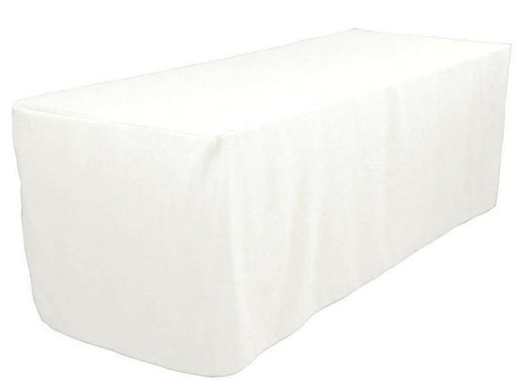 6' Ft Fitted Polyester Tablecloth Slit Back Tablecover Trade Show Booth 18 Color