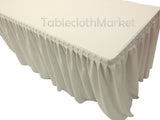 4' Fitted Polyester Single Pleated Table Skirting Cover W/top Topper 24 Colors"