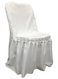 Chair Covers Pleated Polyester Wedding Party Decorations Folding Chair 24 Colors"