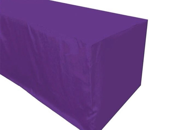 8' Ft. Fitted Polyester Tablecloth Trade Show Booth Wedding Table Cover Purple