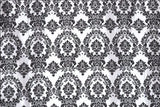 Black White Flocking Damask Taffeta Velvet  Fabric 58" Flocked Decor"