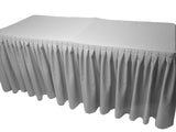 4' Fitted Polyester Double Pleated Table Skirting Cover W/top Topper 21 Colors"
