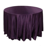 15 Pack 132" Inch Round Satin Tablecloth 21 Colors Table Cover Wedding Banquet"