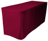 5' Ft. Fitted Polyester Tablecloth Trade Show Booth Wedding Table Cover Burgundy"