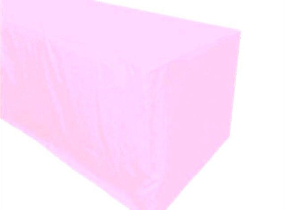 5' Ft. Fitted Polyester Table Cover Tablecloth Trade Show Booth Party Light Pink