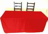 8' Ft Fitted Polyester Tablecloth Slit Back Tablecover Trade Show Booth 18 Color"