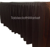 8' Ft. Fitted Table Skirting Cover W/ Top Topper Single Pleated Trade Show Black"