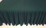 4' ft. Fitted Polyester Double Pleated Table Skirting Cover w/Top Topper Green"
