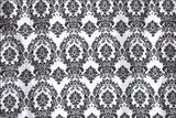 20 Yards Black White Flocking Damask Taffeta Velvet  Fabric 58" Flocked Decor"