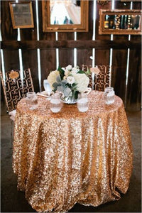 120" Round Sequin Sparkly Design Shiny Tablecloth Table Cover 4 Colors Wedding