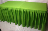 5' Fitted Polyester Double Pleated Table Skirting Cover w/Top Topper Apple Green"