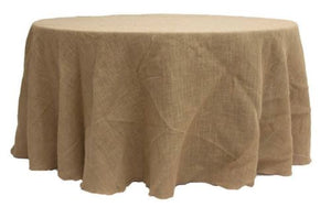 10 Pack 120" ROUND Natural BURLAP TABLECLOTH Table Cover Wedding Party Catering"