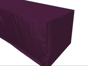 8' Ft. Fitted Polyester Table Cover Trade Show Booth Tablecloth Eggplant Purple"