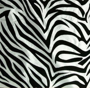 5 Yards White Black Flocking Zebra Taffeta Fabric 15 ft Flocked Animal Print"