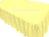 6' Fitted Polyester Single Pleated Table Skirting Cover W/top Topper 24 Colors